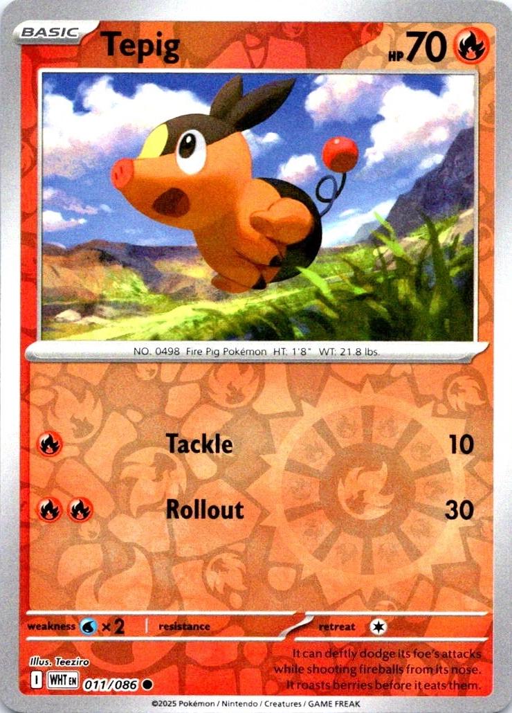 White Flare Tepig [Reverse] Pokémon card